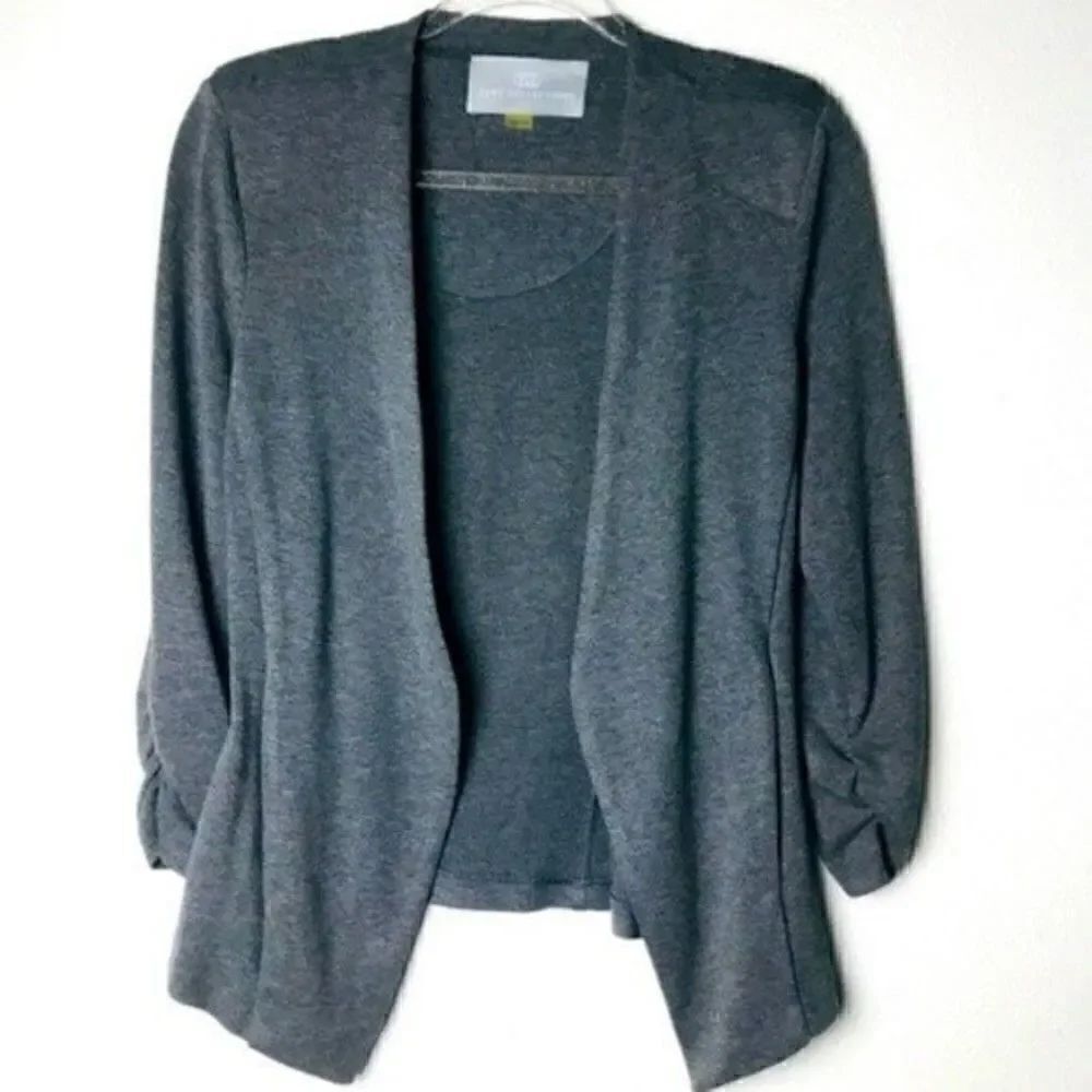 Tart Collection open front blazer XS BoxQ gray soft stretchy minimalist